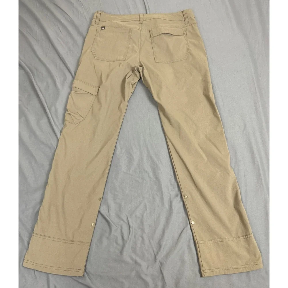 Prana Stretch Zion Straight Pants Mens 35x31 Light Brown Khaki Hiking Outdoor